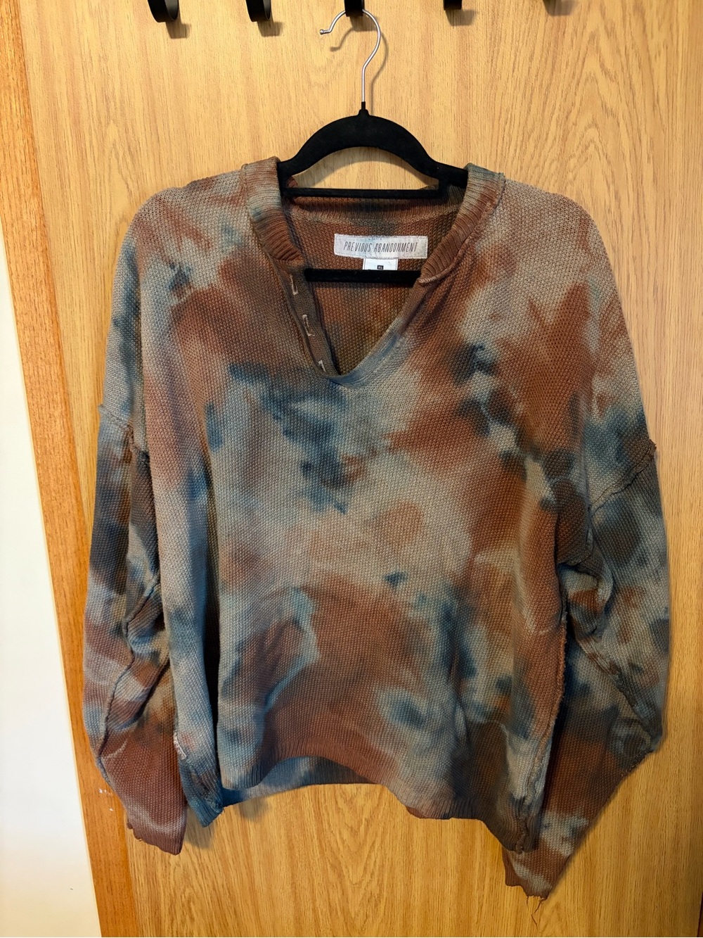 The People Vs. Brown & Blue Waffle Knit V-Neck Sweater